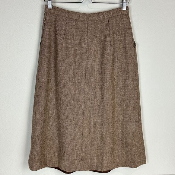 Vintage Pendleton Brown Wool Blazer & Midi Skirt Suit Set S - Picture 12 of 16